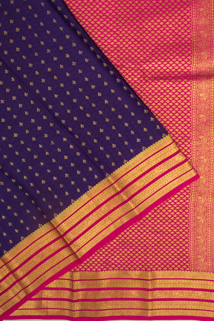 Binny Silk Jacquard And Butta Datk Blue Saree