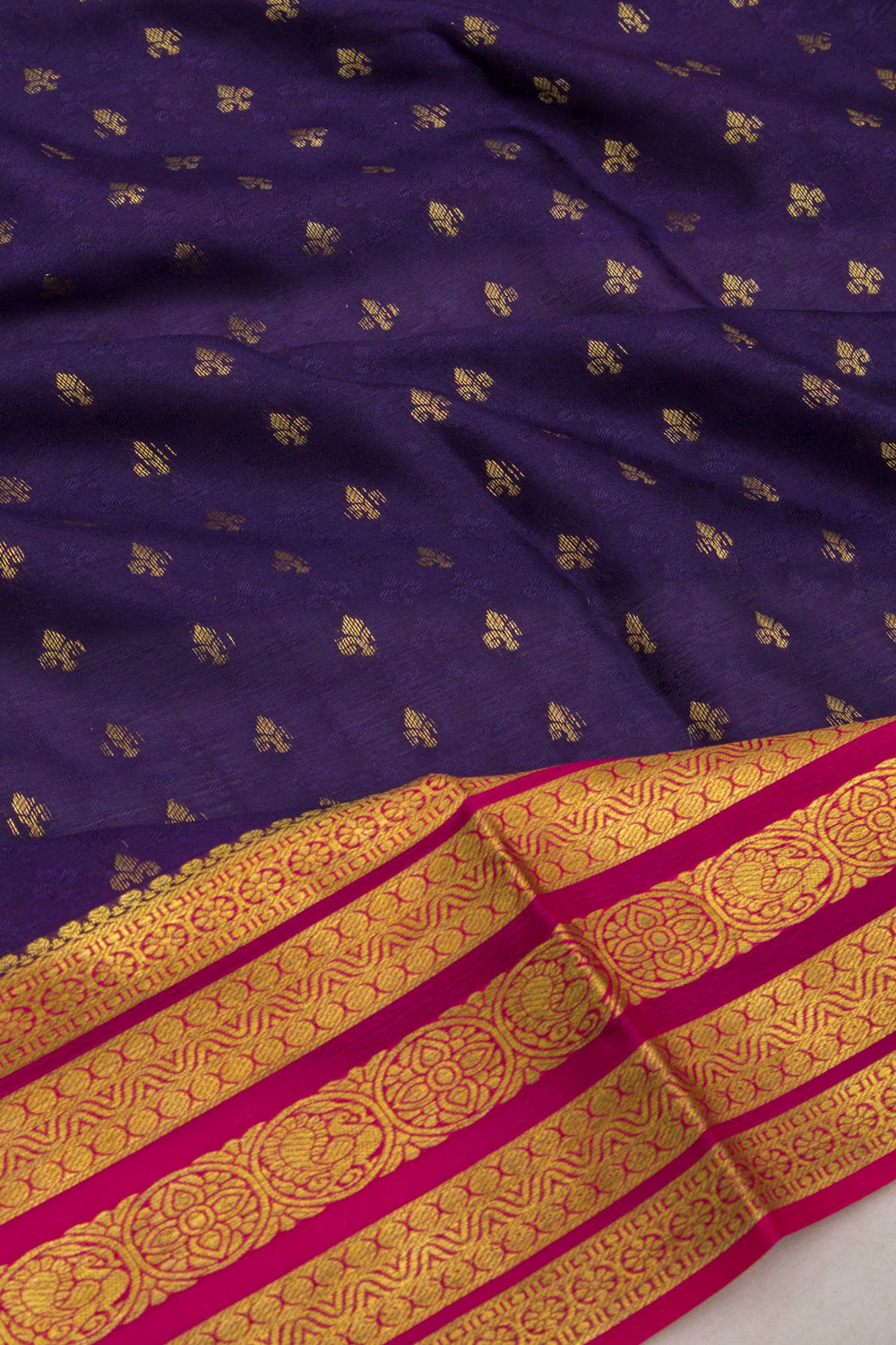 Binny Silk Jacquard And Butta Datk Blue Saree