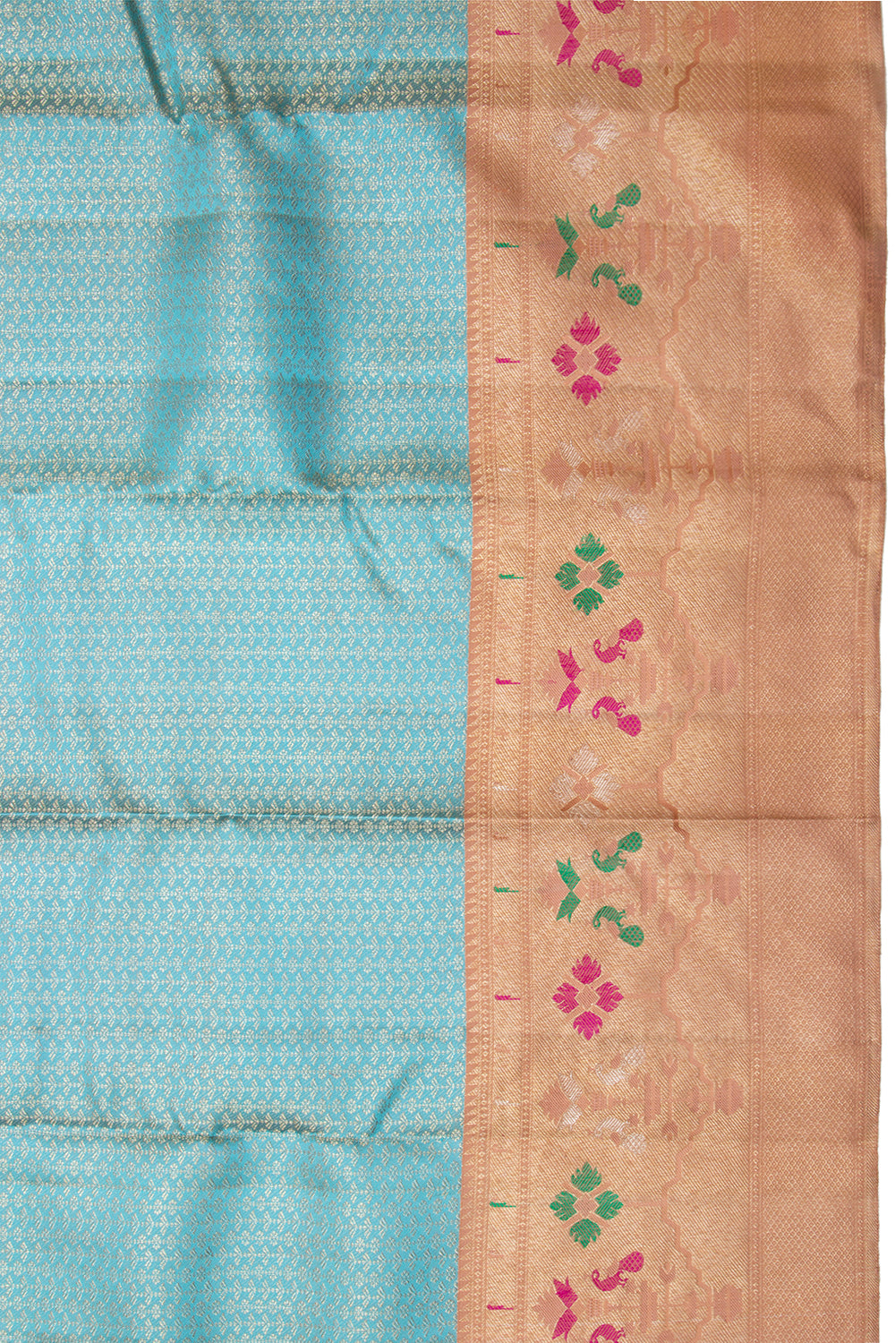 Kanchipuram Silk Brocade Sky Blue Saree
