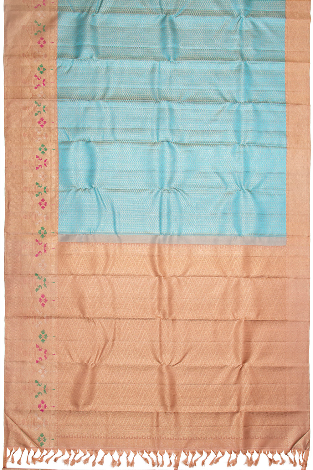 Kanchipuram Silk Brocade Sky Blue Saree