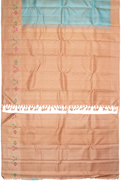 Kanchipuram Silk Brocade Sky Blue Saree