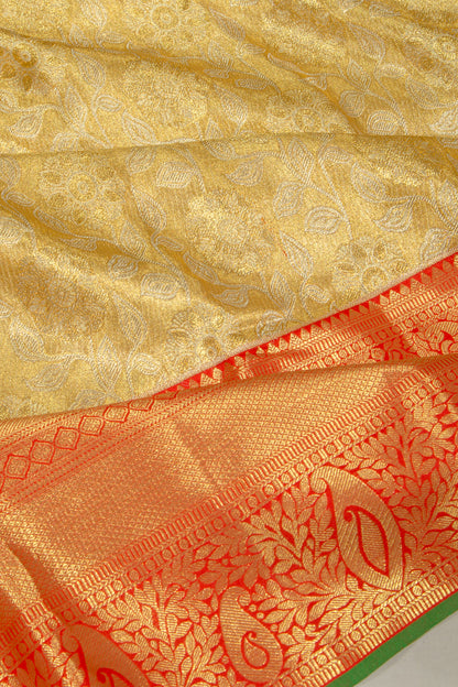 Taranga Kanchi Silk Tissue Jaal Gold Saree