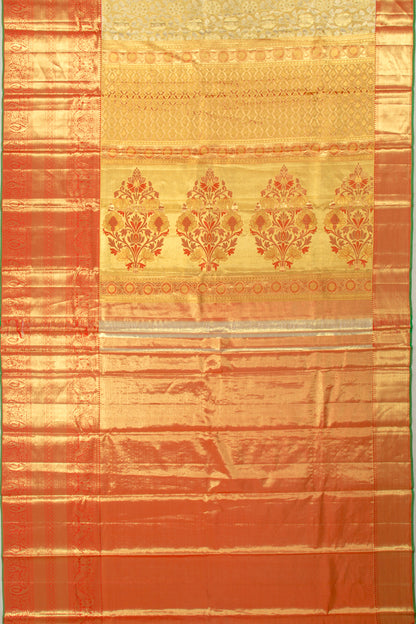 Taranga Kanchi Silk Tissue Jaal Gold Saree