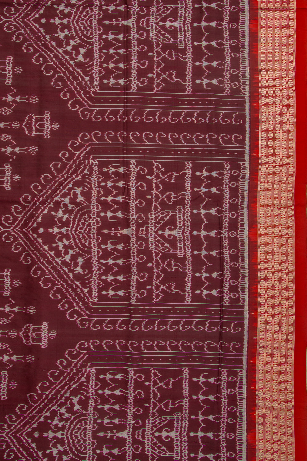 Sambalpuri Silk Ikat Choco Brown Saree
