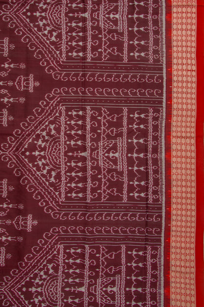 Sambalpuri Silk Ikat Choco Brown Saree