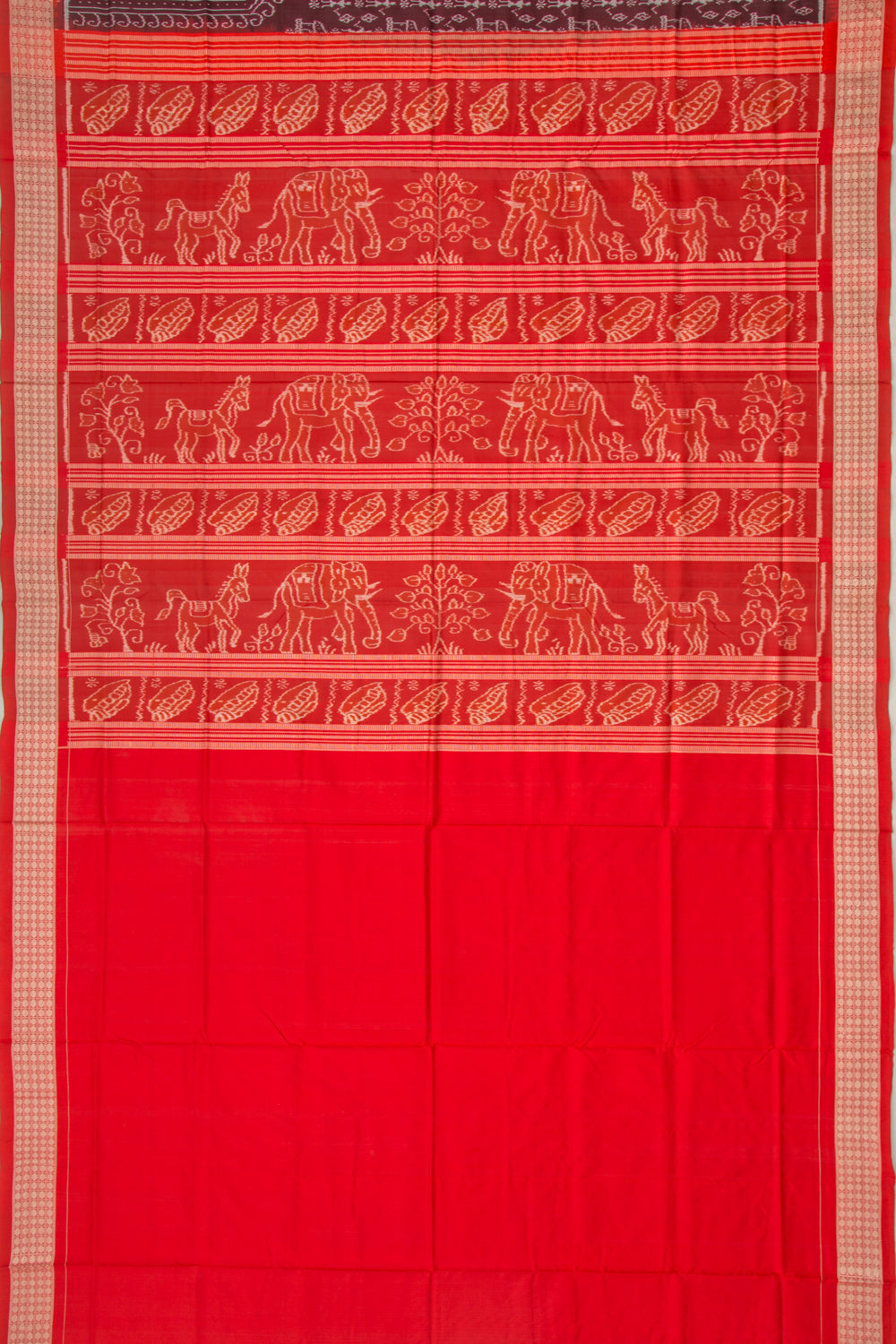 Sambalpuri Silk Ikat Choco Brown Saree