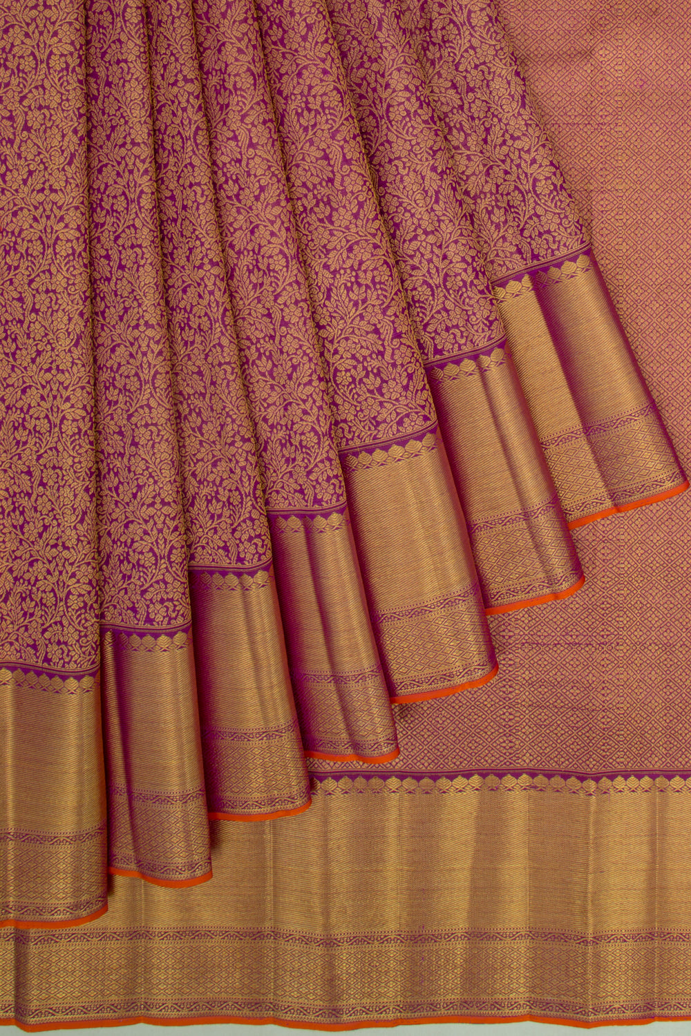 Kanchipuram Silk Jaal Purple Saree