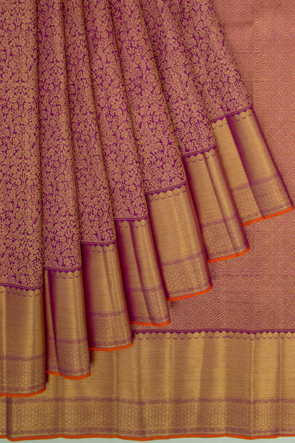 Kanchipuram Silk Jaal Purple Saree