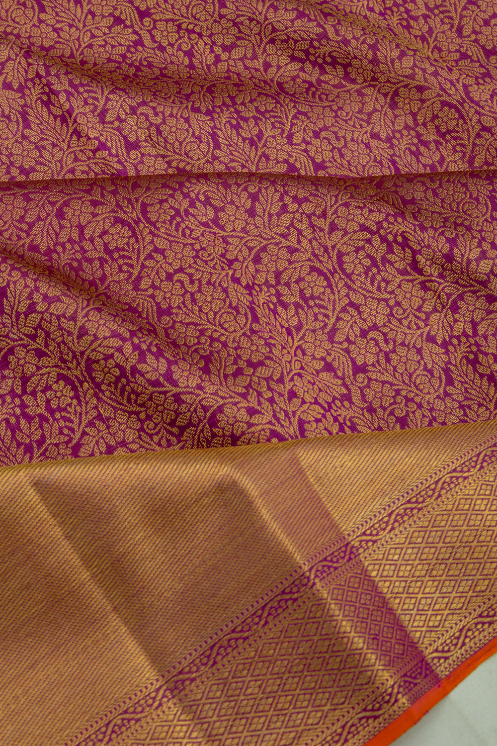 Kanchipuram Silk Jaal Purple Saree