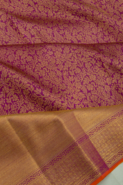 Kanchipuram Silk Jaal Purple Saree
