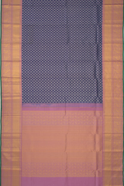 Kanchipuram Silk Checks And Butta Blue Saree
