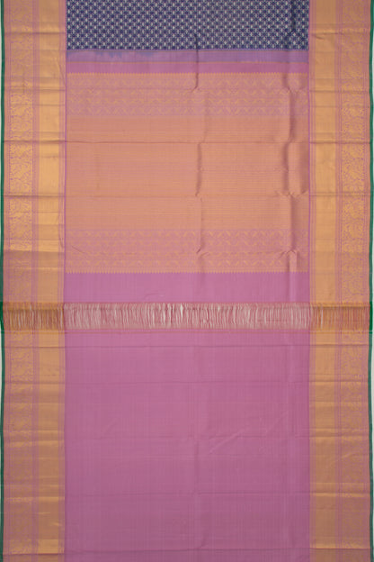 Kanchipuram Silk Checks And Butta Blue Saree
