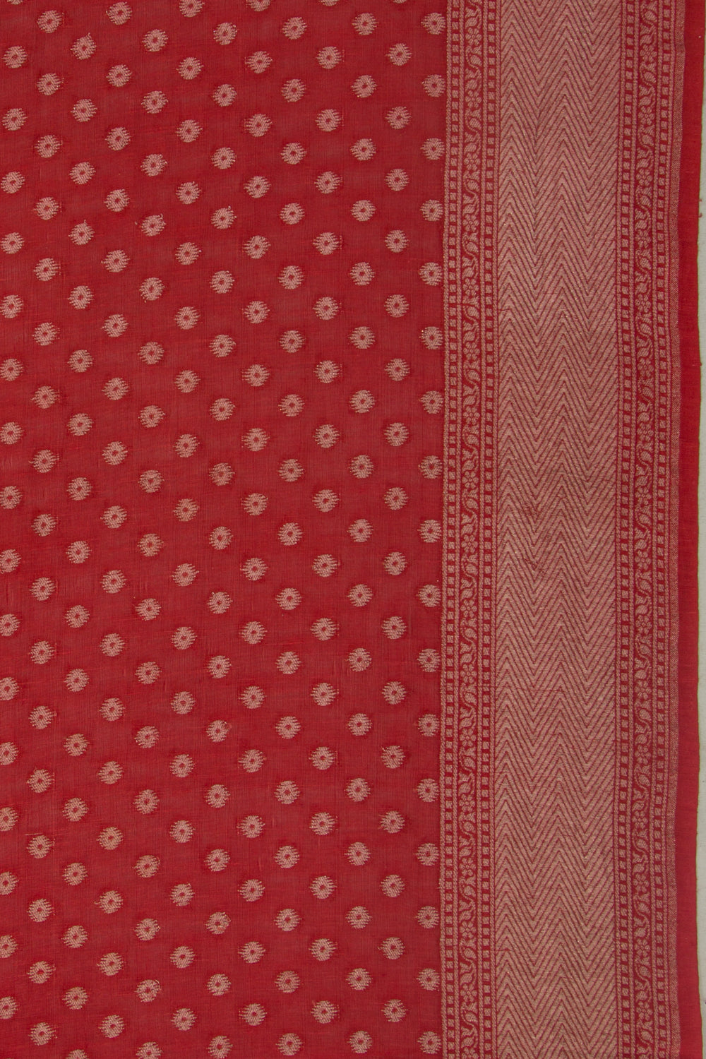 Tussar Brocade Red Saree