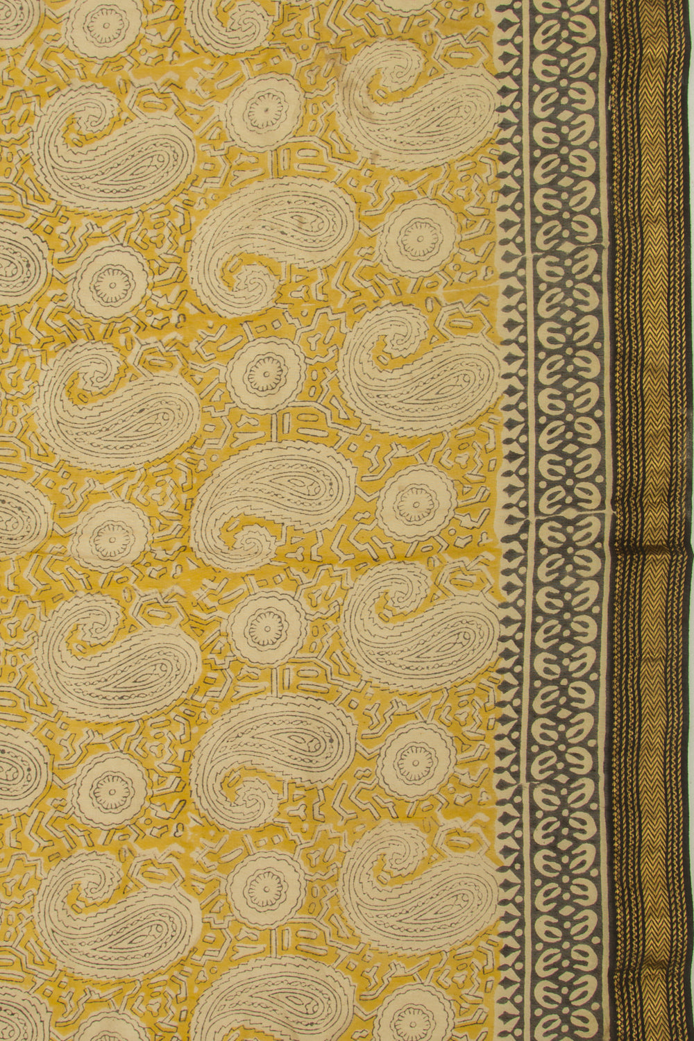 Chanderi Cotton Printed Yellow Saree