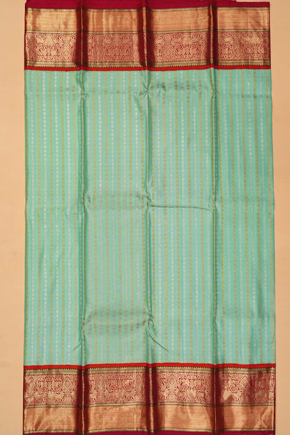 Kanchipuram Silk Brocade Sea Green Saree