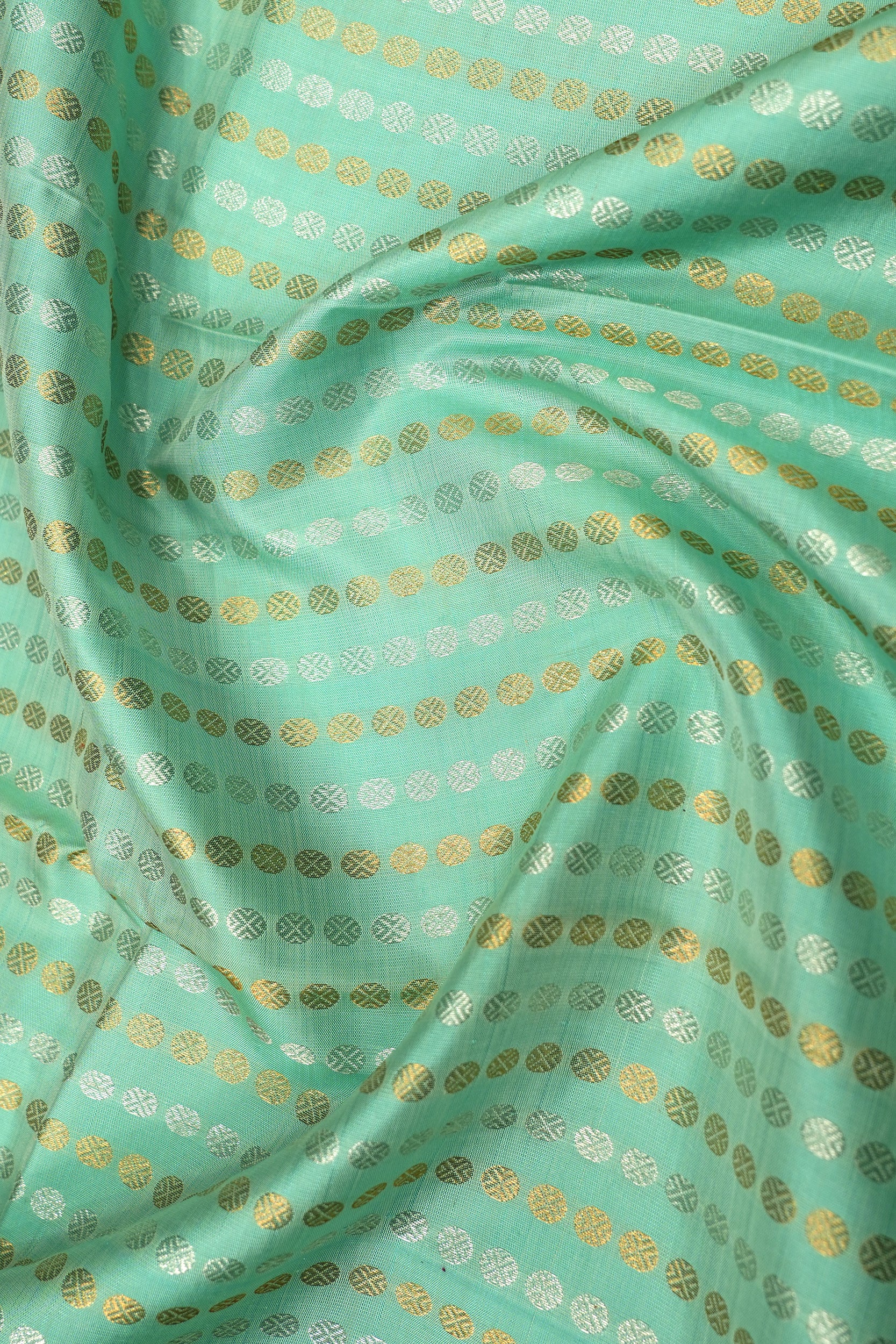 Kanchipuram Silk Brocade Sea Green Saree