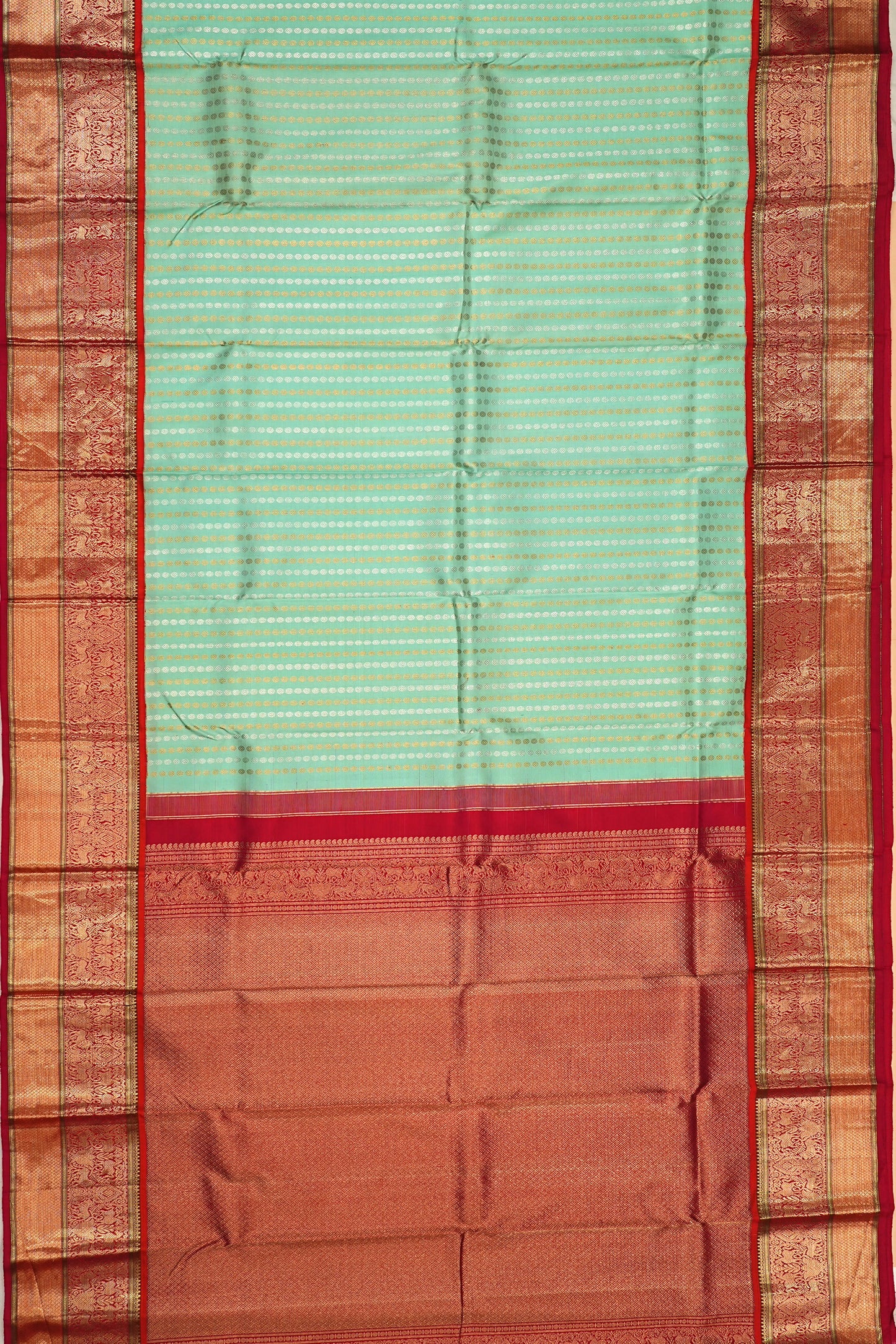Kanchipuram Silk Brocade Sea Green Saree