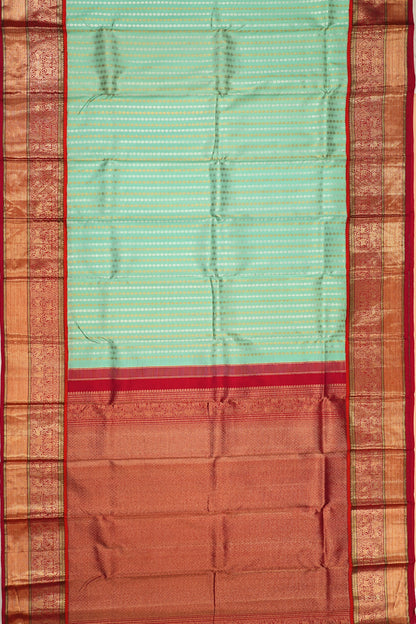 Kanchipuram Silk Brocade Sea Green Saree