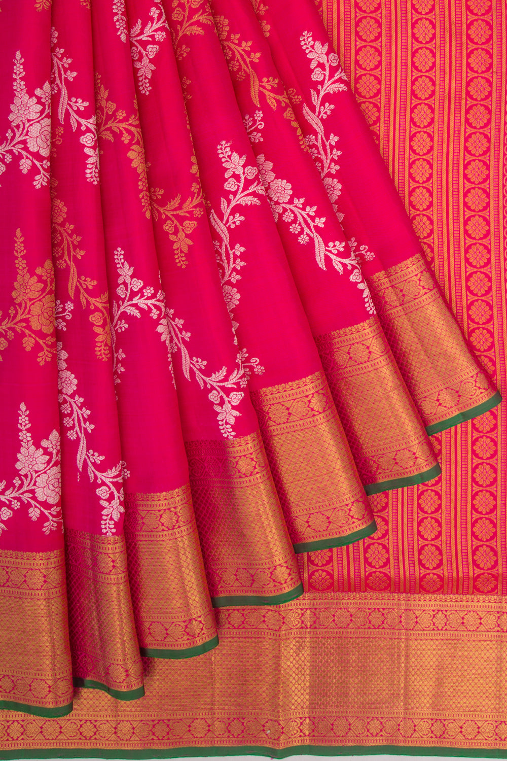 Kanchipuram Silk Jaal Pink Saree