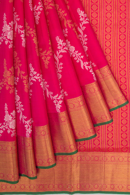 Kanchipuram Silk Jaal Pink Saree