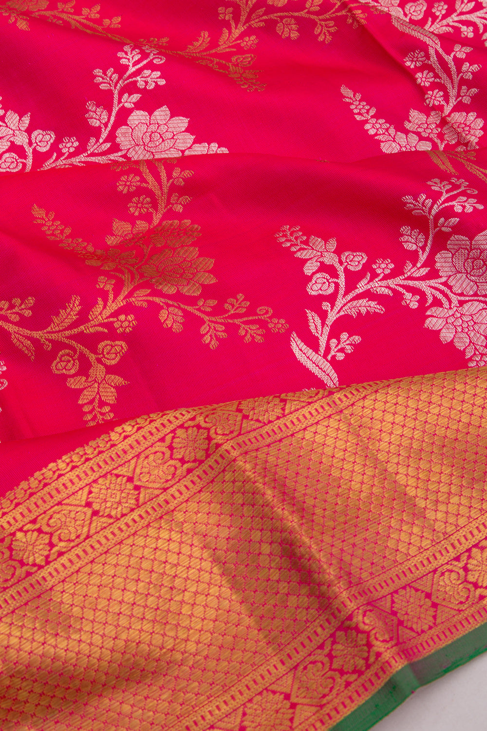 Kanchipuram Silk Jaal Pink Saree