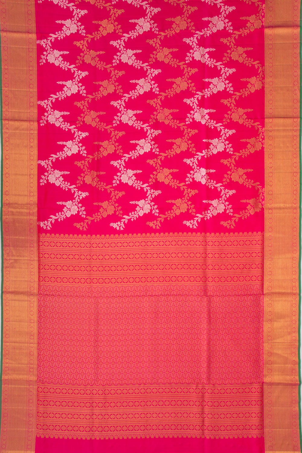 Kanchipuram Silk Jaal Pink Saree