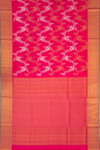Kanchipuram Silk Jaal Pink Saree