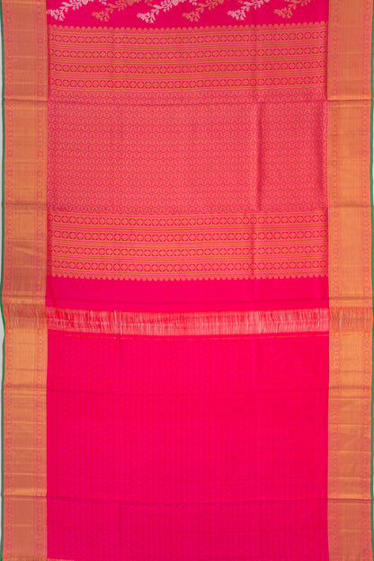 Kanchipuram Silk Jaal Pink Saree