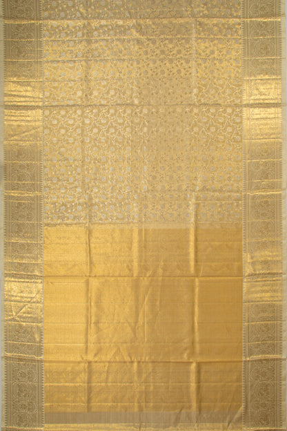 Kanchipuram Silk Tissue Jaal Gold Saree