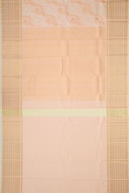 Kanchipuram Silk Jaal Cream Saree