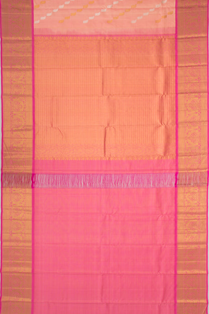 Kanchipuram Silk Lines And Butta Peach Saree