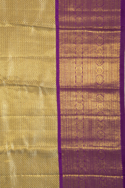 Kanchipuram Silk Tissue Brocade Gold Saree