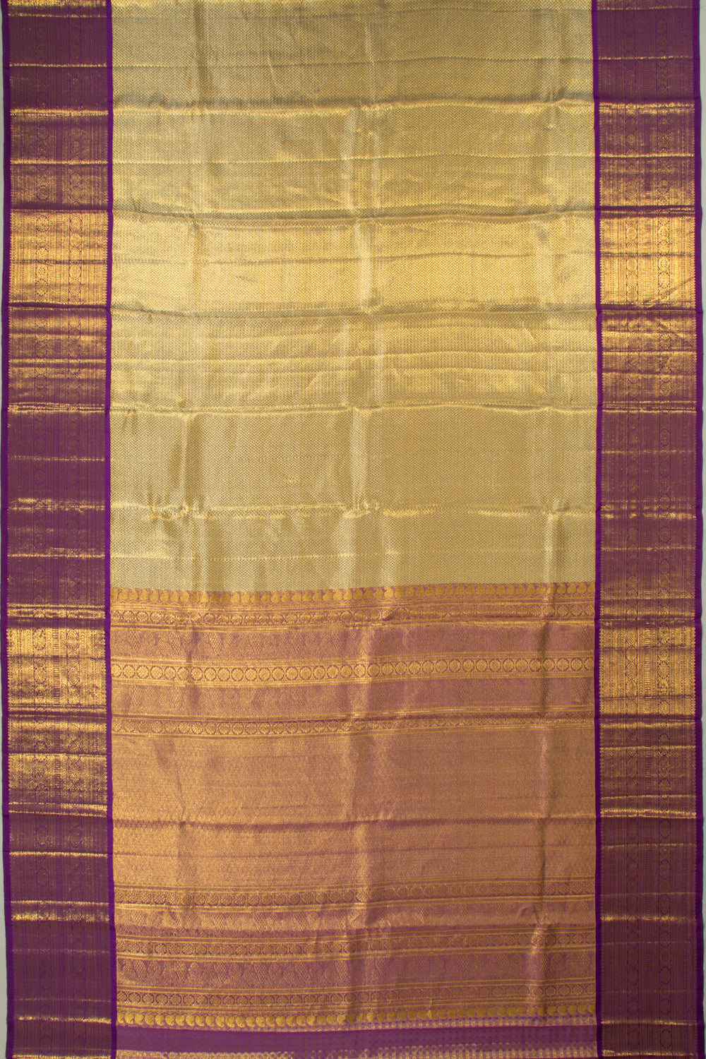 Kanchipuram Silk Tissue Brocade Gold Saree