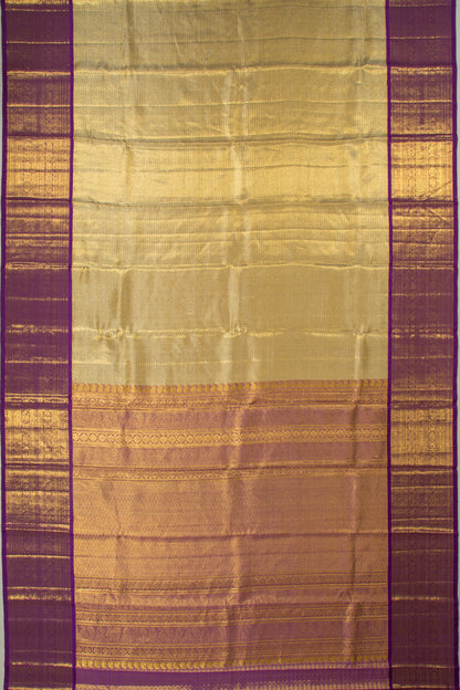 Kanchipuram Silk Tissue Brocade Gold Saree