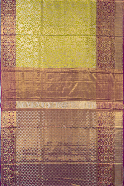 Kanchipuram Silk Tissue Jaal Green Saree