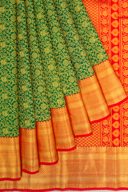 Kanchipuram Silk Brocade Green Saree