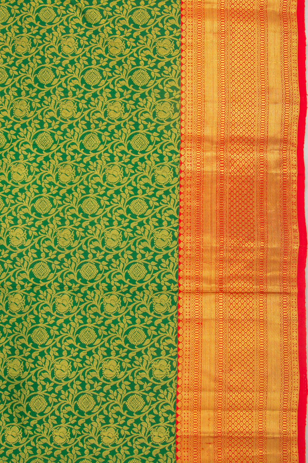 Kanchipuram Silk Brocade Green Saree