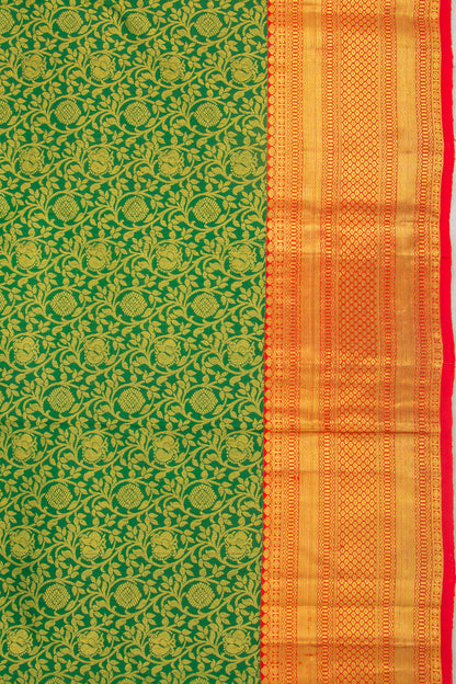 Kanchipuram Silk Brocade Green Saree