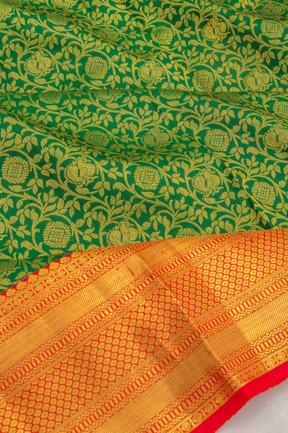 Kanchipuram Silk Brocade Green Saree