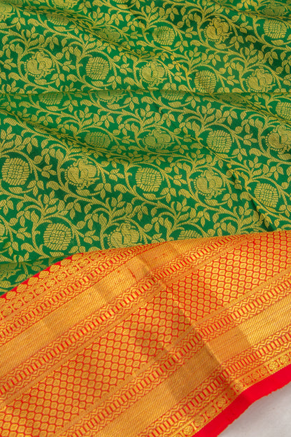 Kanchipuram Silk Brocade Green Saree