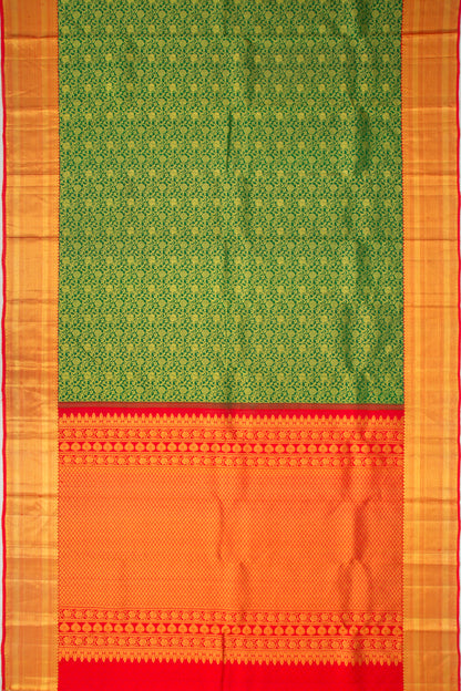 Kanchipuram Silk Brocade Green Saree