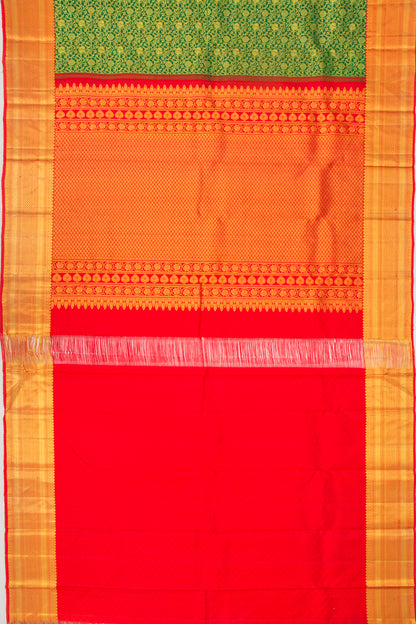 Kanchipuram Silk Brocade Green Saree
