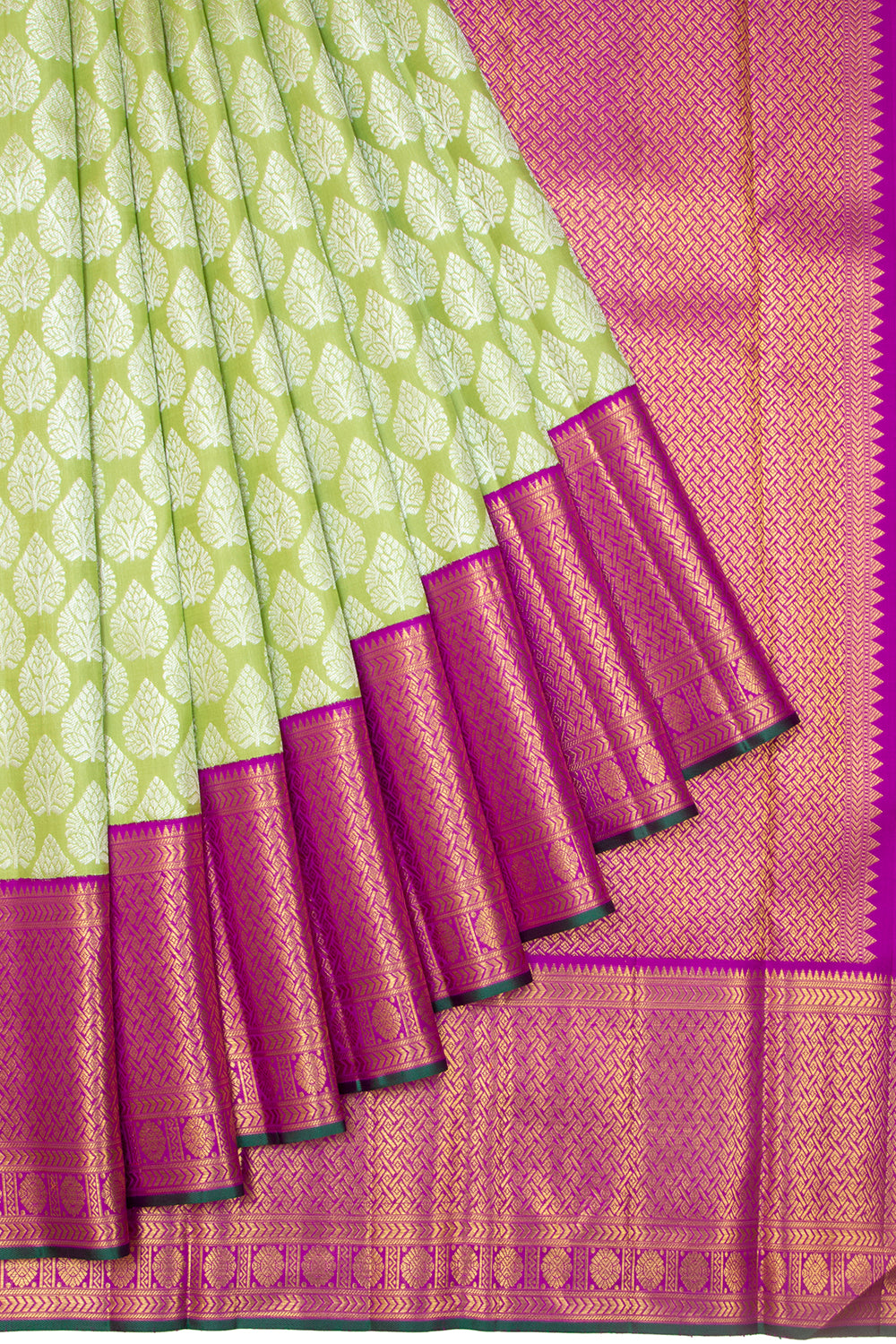 Kanchipuram Silk Brocade Green Saree