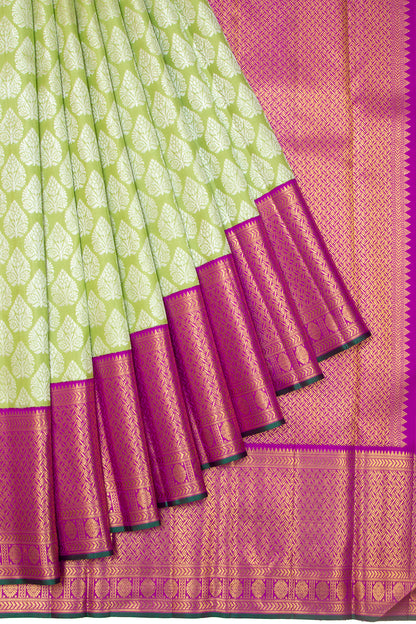 Kanchipuram Silk Brocade Green Saree
