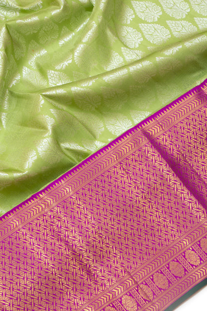 Kanchipuram Silk Brocade Green Saree