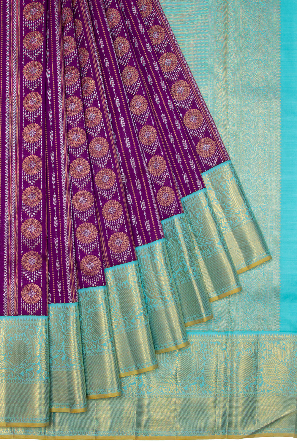 Kanchipuram Silk Brocade Purple Saree