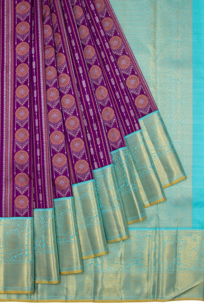 Kanchipuram Silk Brocade Purple Saree
