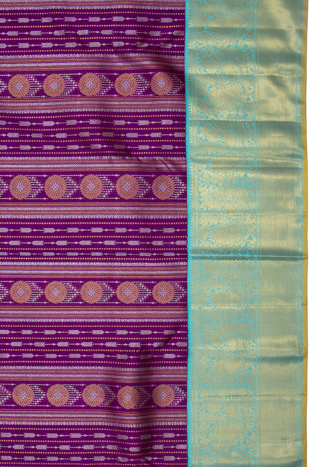 Kanchipuram Silk Brocade Purple Saree