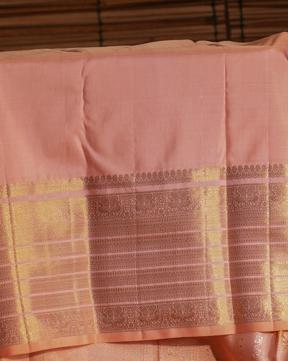 Kanchipuram Silk Jaal Baby Pink Saree
