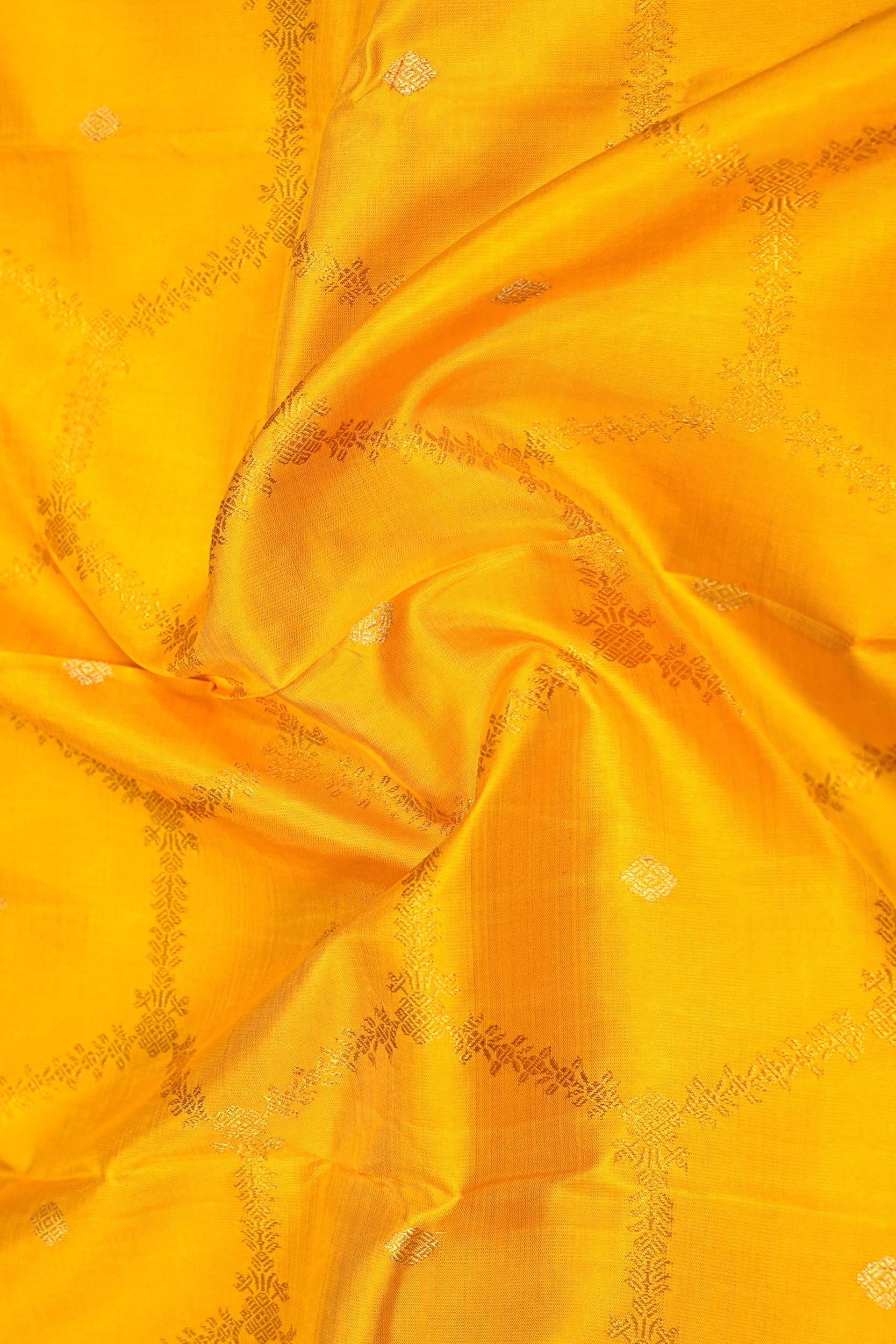 Kanchipuram Silk Brocade Yellow Saree